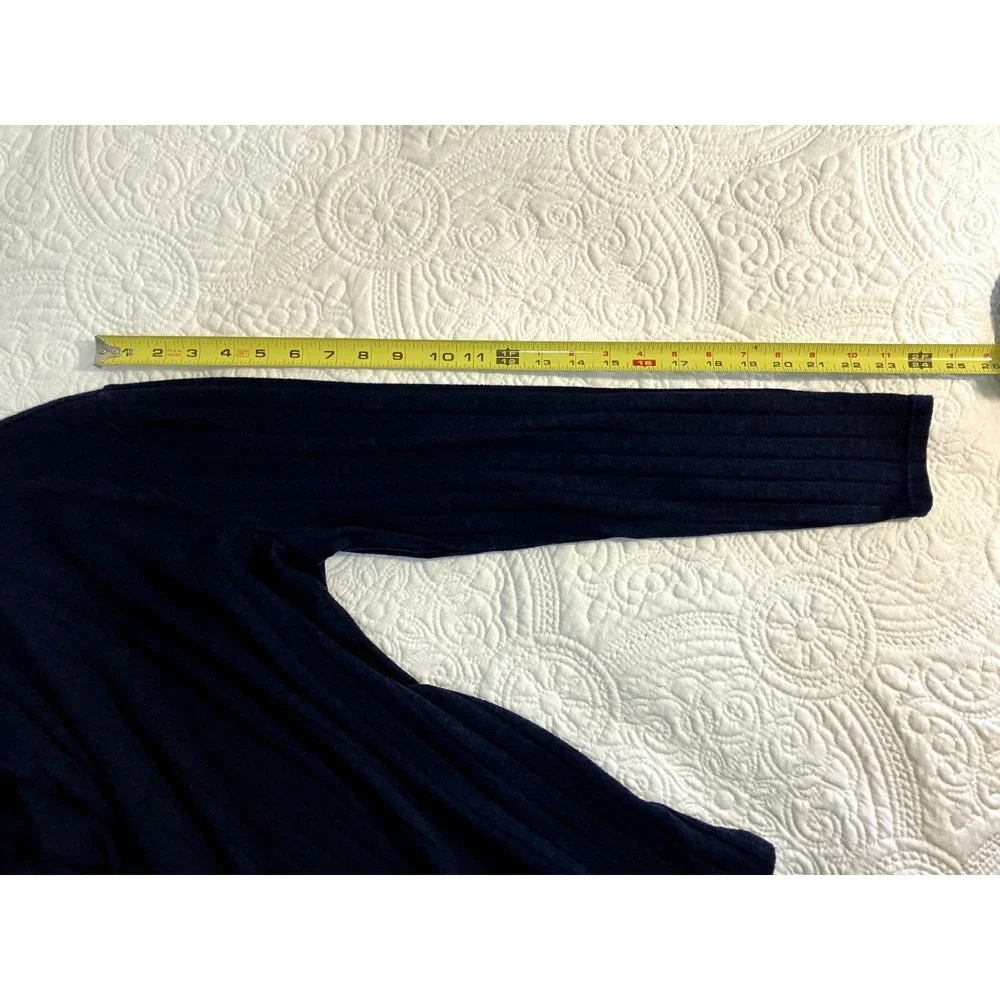 Matty M Ladies Mock Neck Long sleeve Top Navy Medium Knit Soft Comfort Cozy - Picture 6 of 8